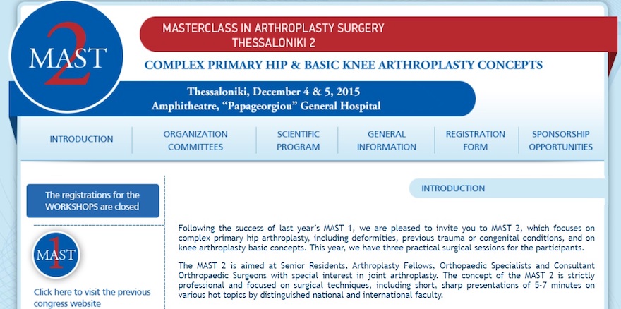 Masterclass in Arthroplasty Surgery Thessaloniki 2